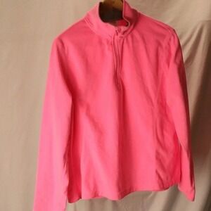Jacket Danskin Now XL/XG (16-18) pink fleece 1/4‎ zip women Athletic wear